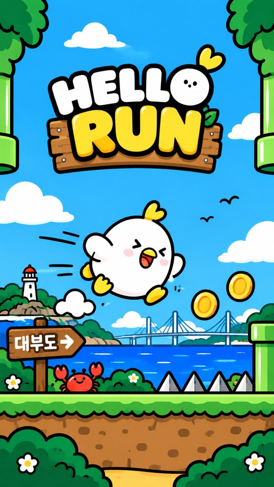 헬로런 타이틀 화면